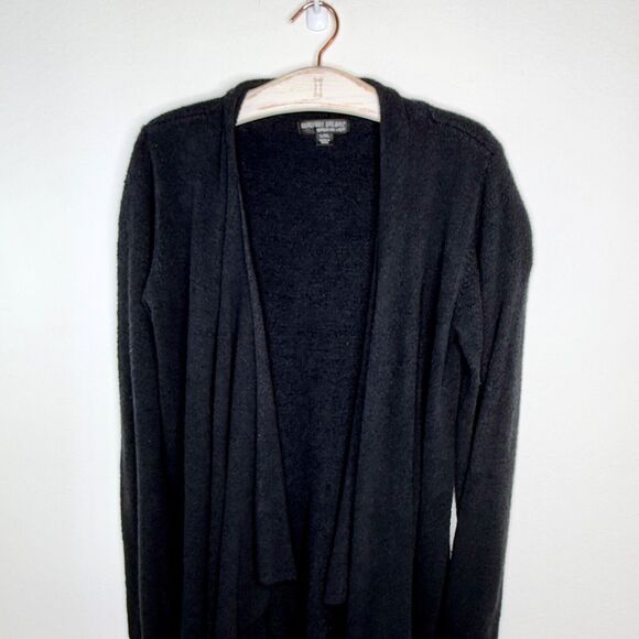 Barefoot Dreams Bamboo Chic Lite Knit Open Waterfall Cardigan Large/XL Black - Picture 5 of 11